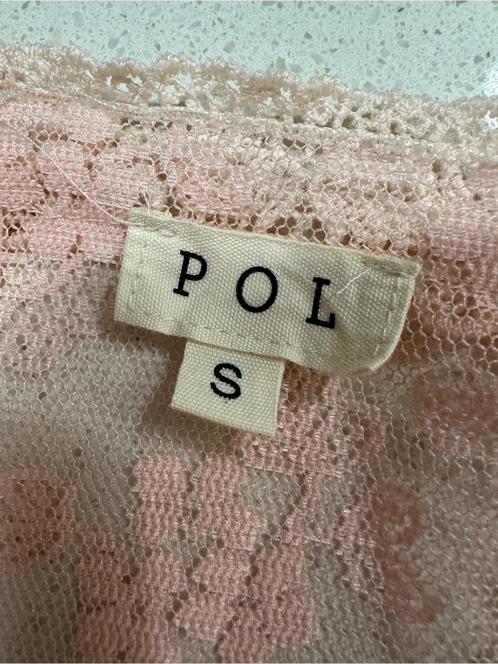 NWOT POL Long Sleeve Pink Lace-Trim Open Cardigan Kimono - Picture 6 of 7